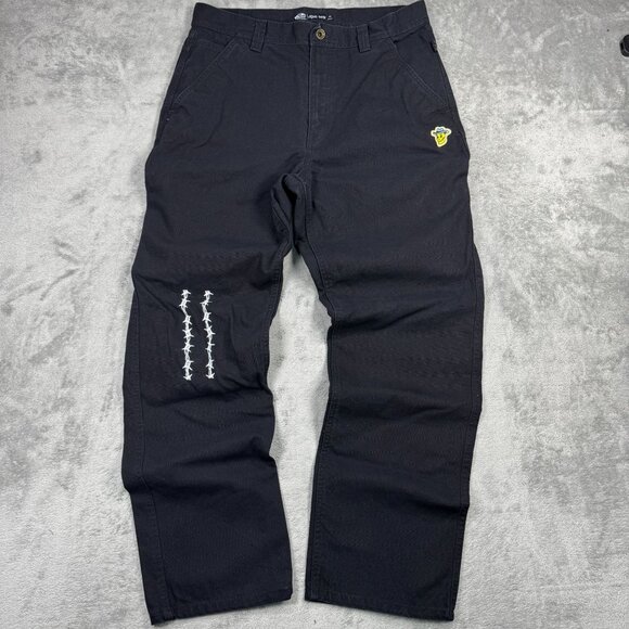 Vans Elijah Berle Loose Fit Carpenter Pants Skater Black Canvas Grunge Baggy Y2K